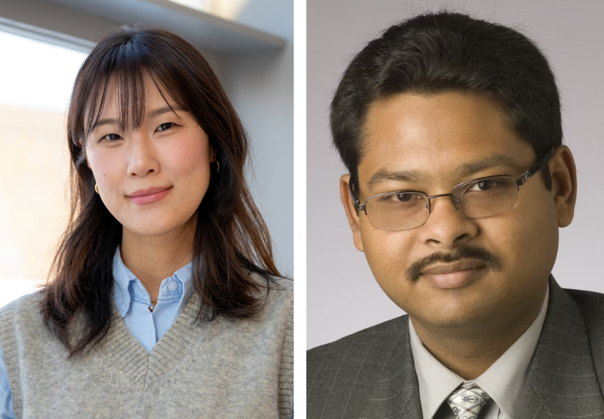 Profs. Mina Lee (left) and Dipanjan Basu (right)